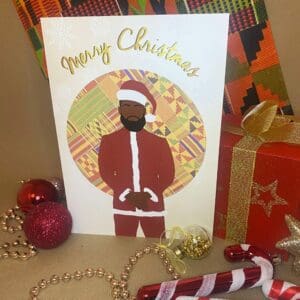 Black Santa Christmas Card