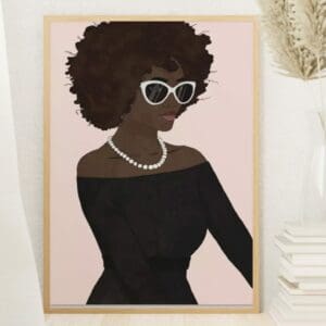 Black Afro Woman Canvas Wall Print