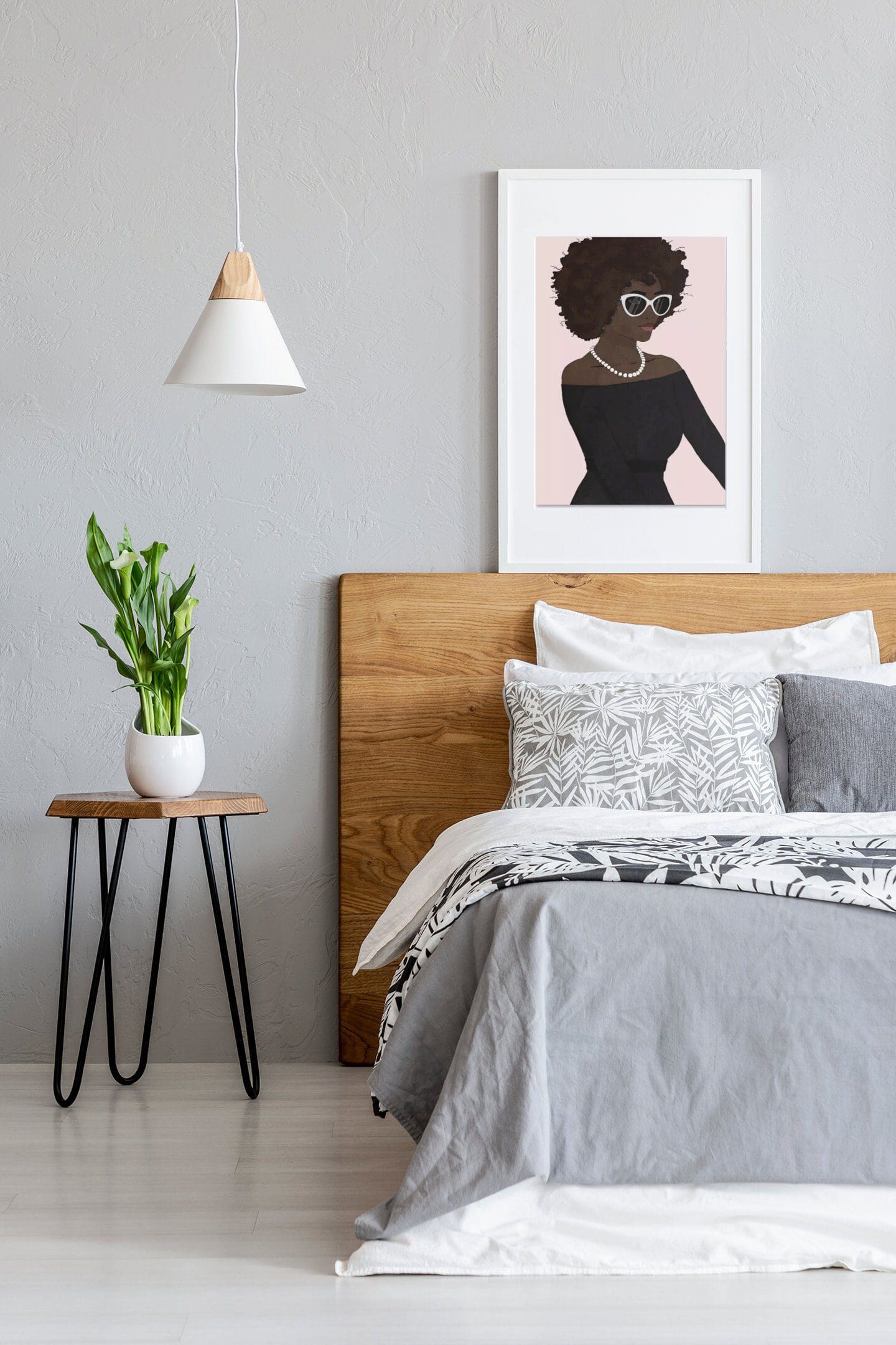 Black Afro Woman Canvas Wall Print
