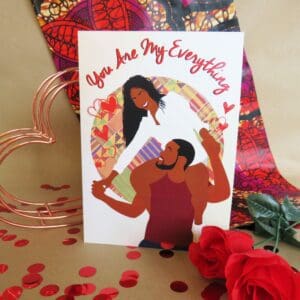 Black / Mixed Race Black Couple Valentines Card