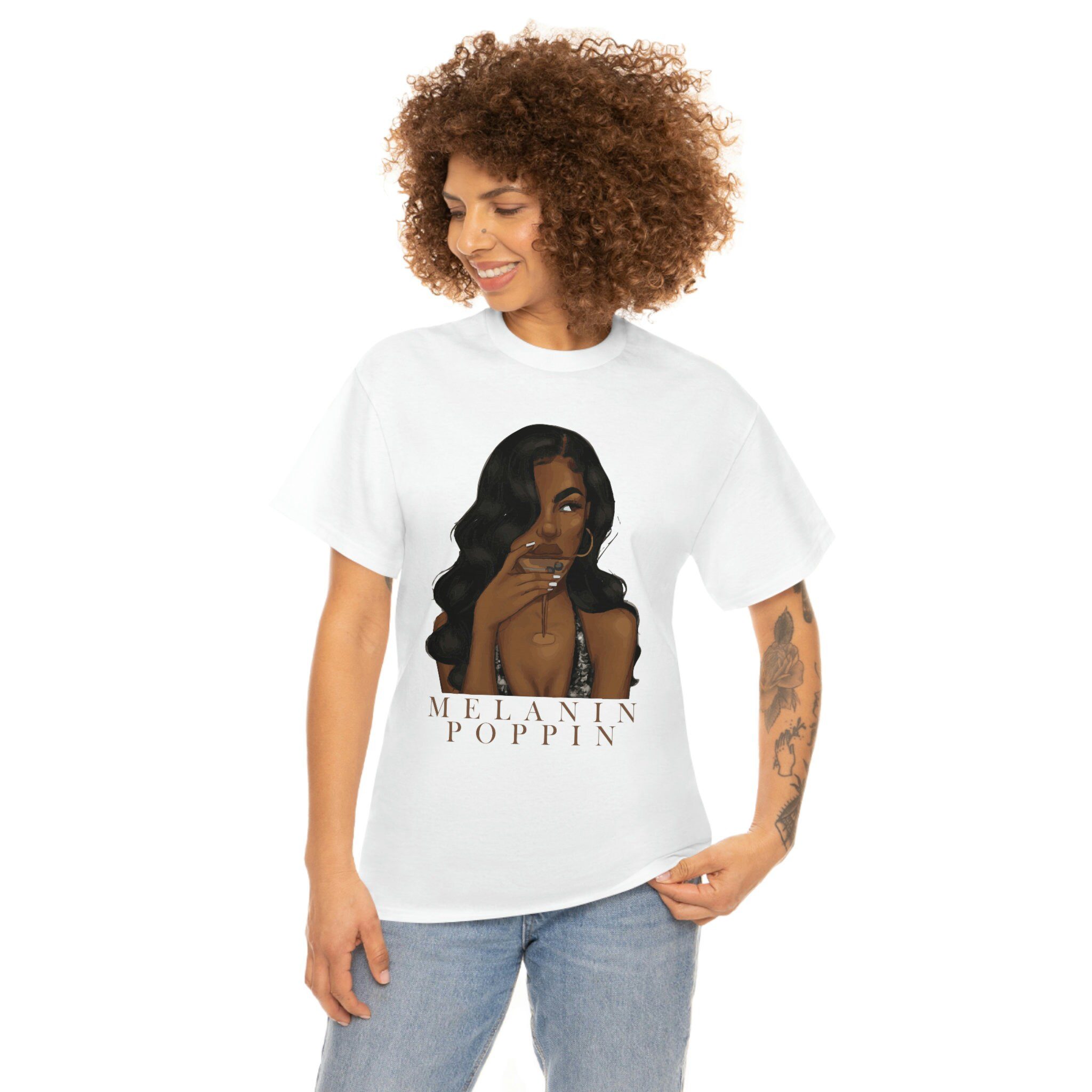 Melanin Popppin Tshirt | Afro Girl