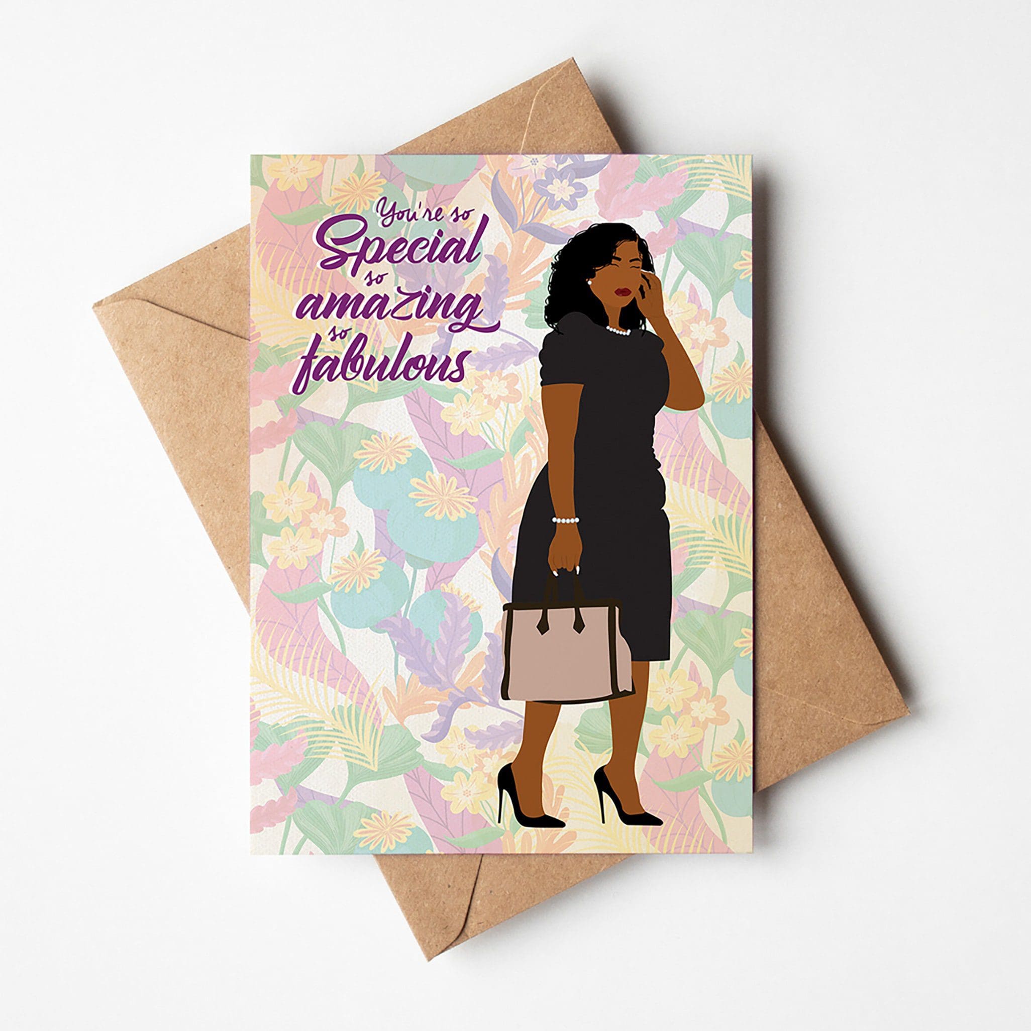 Black Mother's Day Card - Mother with Bag