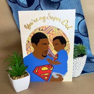 Black Father's Day Card - Super Dad
