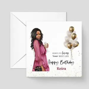 Black Female Birthday Card