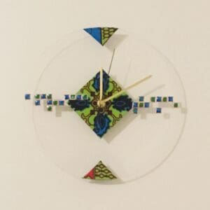 Africa Time Acrylic Wall Clock - blue and green pattern