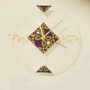 Africa Time Acrylic Wall Clock - purple pattern