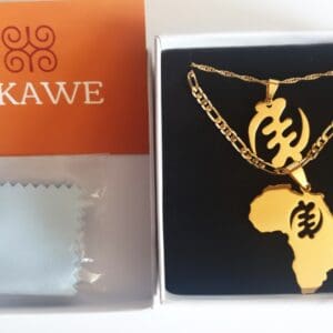 GYE NYAME AFRICA MAP NECKLACE