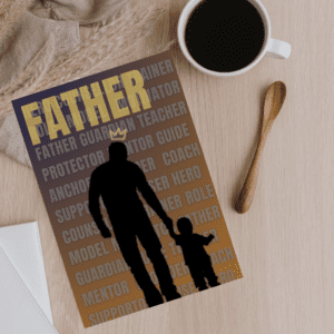 Black Fathers Day Card Black King with son