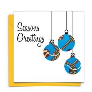 African Print Baubles Christmas Card