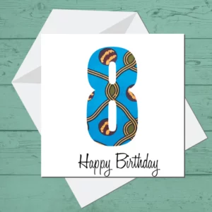 Eight Happy Birthday Card