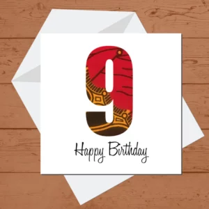 Nine Happy Birthday Card