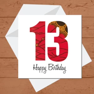 Thirteen Happy Birthday Card