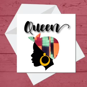Beautiful Black Queen Card