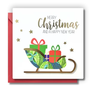 Santa Sleigh Christmas Card