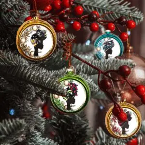 Colourful Christmas headwrap baubles, pack of 4