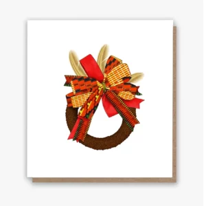 Kente Wreath Christmas Card