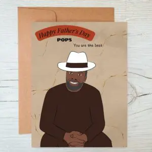 Pops Happy Fathers Day Black Man Card