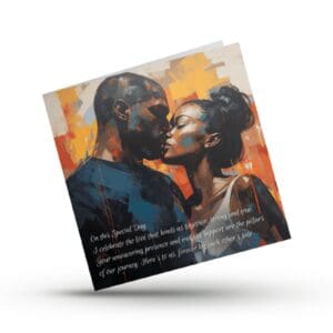Black Anniversary Card, Black Valentine’s Day