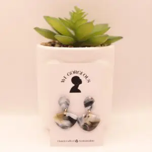 Mini Fan Upcycled Sustainable Drop Earrings