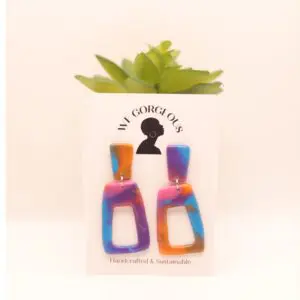 Rectangle Cutout Upcycled Sustainable Drop Earrings