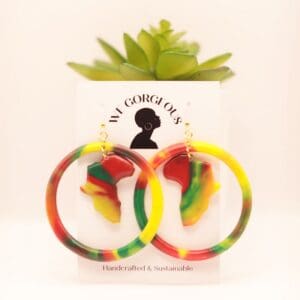 Africa Large Hoop Upcycled Sustainable Earrings
