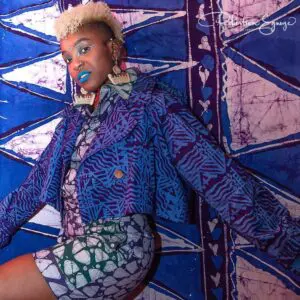Moremi Cropped Batik Mac Jacket