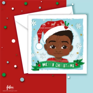 Black Boy Joy Christmas Card | Fefus Designs