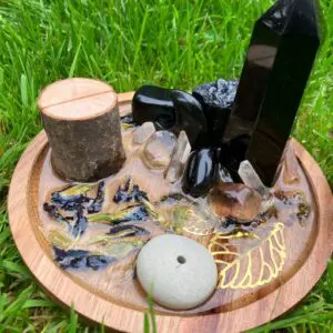 Resin Crystal Altar: Intention Setting Station with Gold Leaf