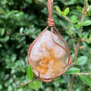 Flower Agate Crystal Necklace