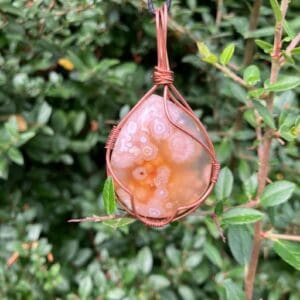 Flower Agate Crystal Necklace