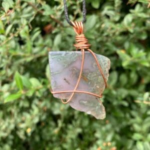Purple Moss Agate Crystal Necklace