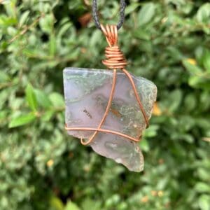 Purple Moss Agate Crystal Necklace