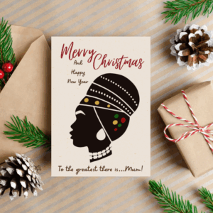Merry Christmas Card – Afrocentric Headwrap for Mum Card