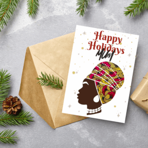 Merry Christmas Card - Afrocentric Card for Mum