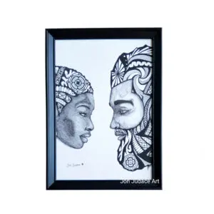A3 Thoughtful couple print