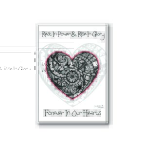 Rest in Power Heart - bereavement card