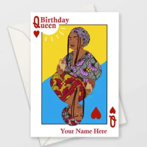 Black Queen of Hearts Birthday Card