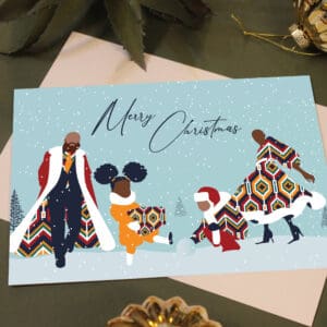 Black Family Merry Christmas Card