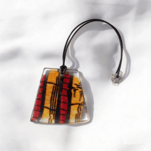 ARI Bold Pattern Statement Necklace – Red Yellow Black