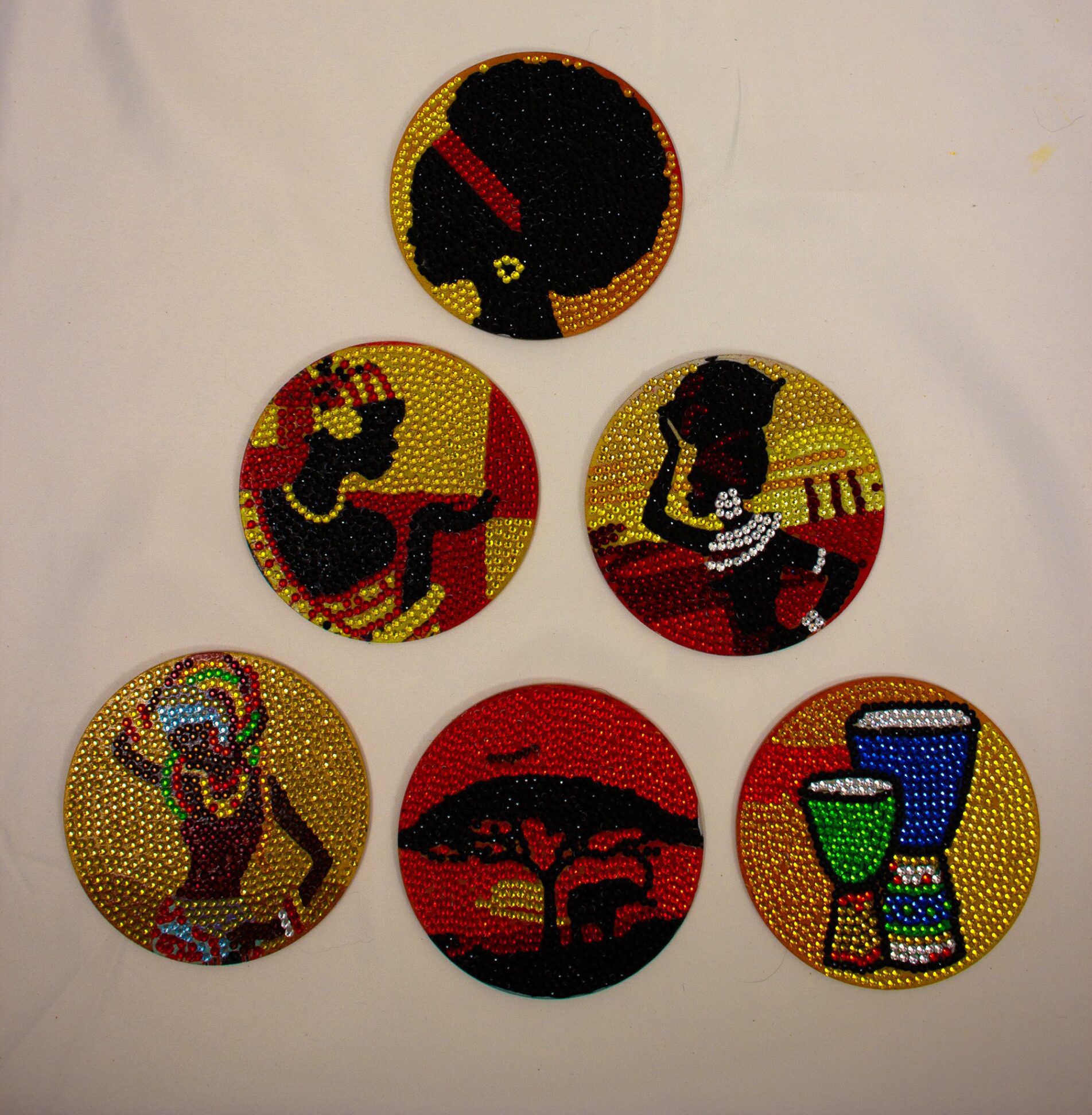 cropped-African-coasters.jpg African Tribal Coasters Set with Holder