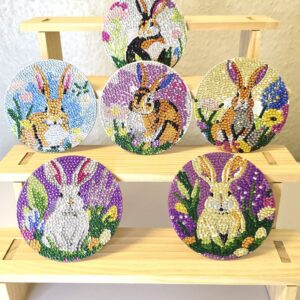 Easter Bunny Diamond Art Coasters