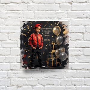 Black Boy Birthday Card, Melanin Boy