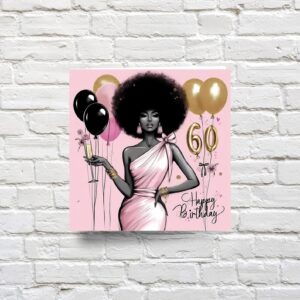 60th Birthday Card for Black Woman