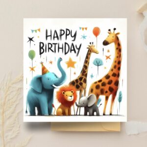 Creatures and Small Birthday Card