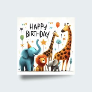 Creatures and Small Birthday Card