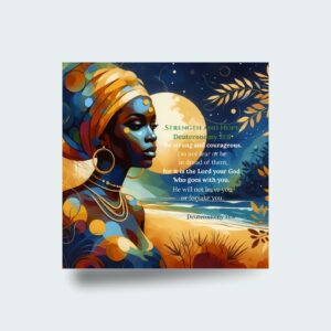 Black Woman Biblical Card: Strength and Hope Blank Card