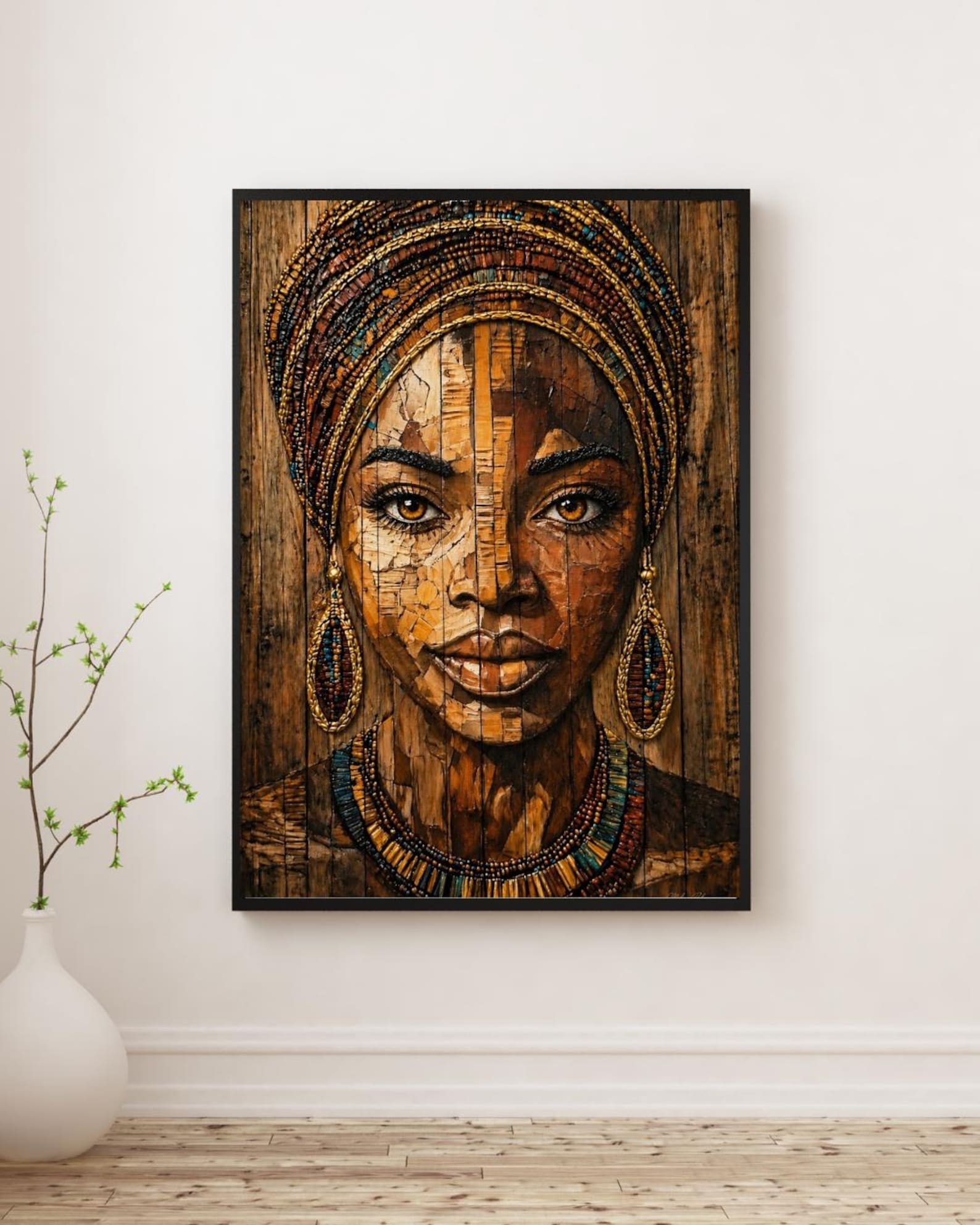 il_1588xN.7969584456_pk6f Golden Serenity Art Print: Black Culture Wall Decor