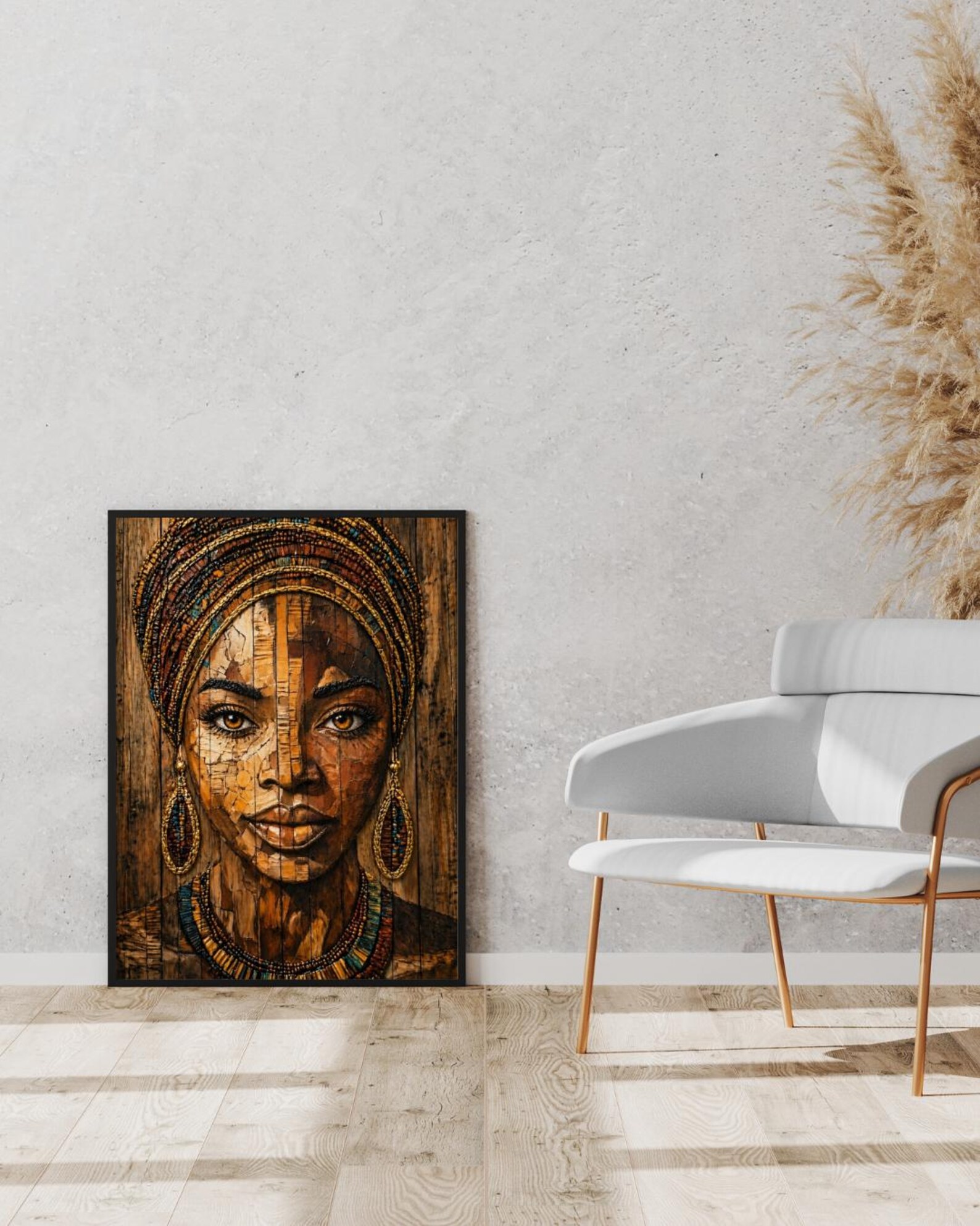 il_1588xN.7969584478_n07e Golden Serenity Art Print: Black Culture Wall Decor