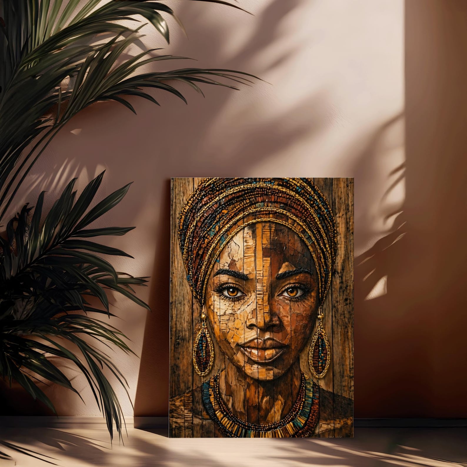 il_1588xN.7969586060_77d6 Golden Serenity Art Print: Black Culture Wall Decor