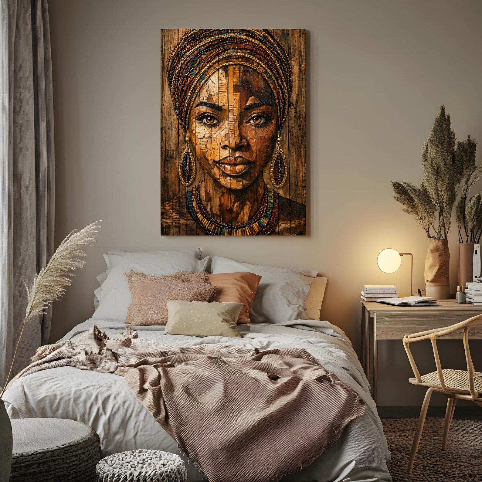 il_1588xN.7969586074_g3gk Golden Serenity Art Print: Black Culture Wall Decor